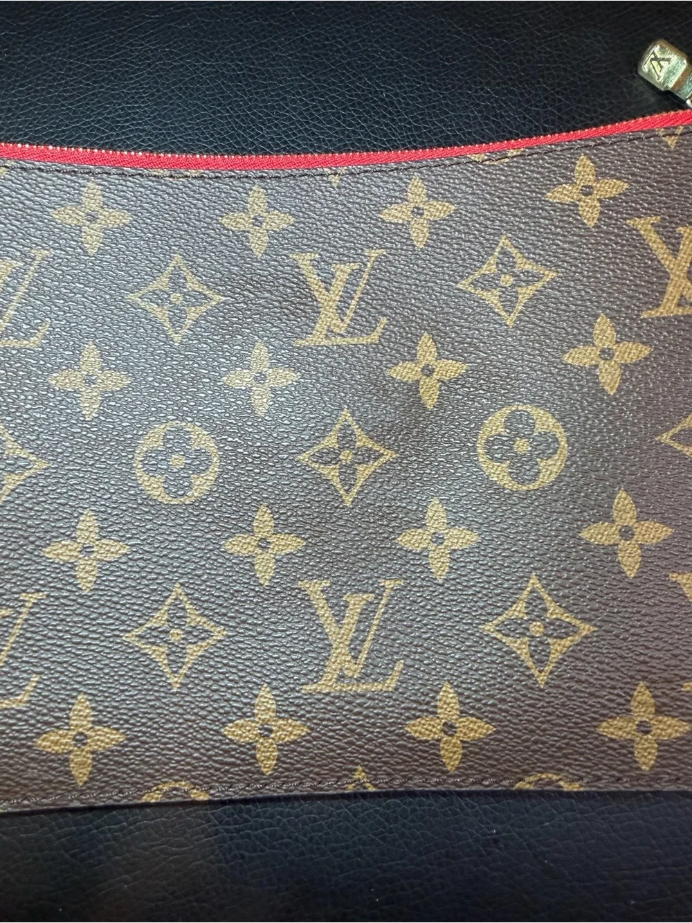 Louis Vuitton Neverfull Pochette Monogram Canvas Wristlet Pouch